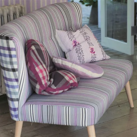 Tissus au mètre - Designers Guild Pinstripe - Cassis | Susty