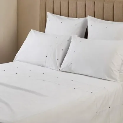 Anna may - Drap plat en percale de coton white 270X300