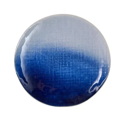 Azura - Assiette à dessert en porcelaine D21.5 - bleu indigo