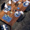 Azura - Assiette à dessert en porcelaine D21.5 - bleu indigo