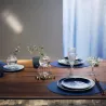 Azura - Assiette à dessert en porcelaine D21.5 - bleu indigo