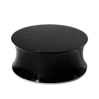 Bambou - Pouf noir sable en peuplier massif finition et laque