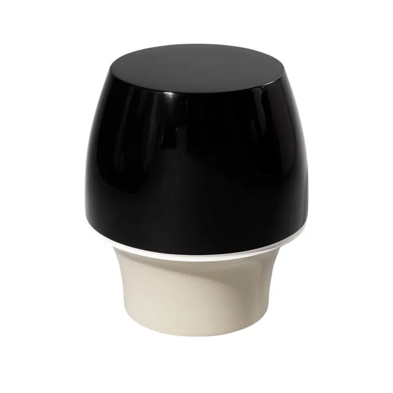 Bambou - Tabouret sable noir en peuplier massif finition et laque