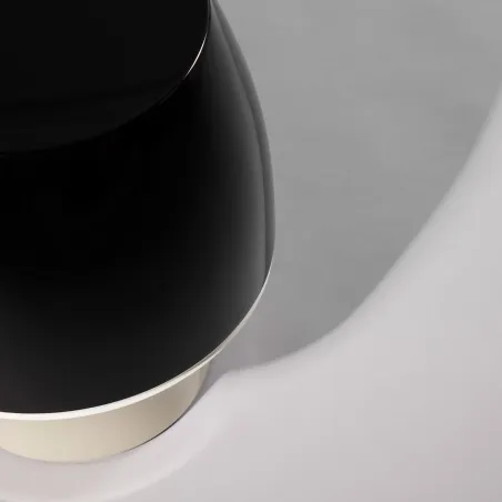 Bambou - Tabouret sable noir en peuplier massif finition et laque
