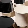 Bambou - Tabouret sable noir en peuplier massif finition et laque