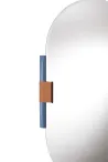 Bryo - Miroir ovale en bois, cuir, verre et métal horizon