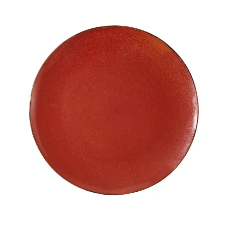 Corail - Assiette plate en porcelaine D26,5 - corail