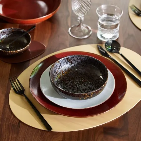Corail - Assiette plate en porcelaine D26,5 - corail