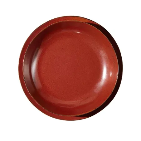 Corail - Assiette plate en porcelaine D26,5 - corail