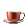 Corail - Tasse avec soucoupe en porcelaine - blanc corail