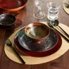Corail - Coffret de 4 bols en porcelaine 0,35L - corail et chocolat
