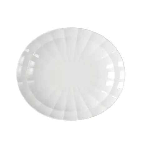 Corolle - Assiette ovale en porcelaine D25 - blanc