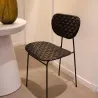 Kai - Chaise en fer et rotin noir