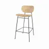 Kai - Chaise de bar naturelle en fer forgé et rotin