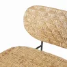 Kai - Chaise de bar naturelle en fer forgé et rotin