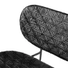 Kai - Chaise de bar noire en fer forgé et rotin