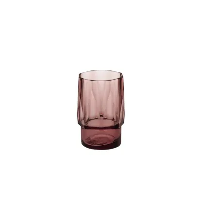 Mah-jong - Photophore en verre rose levant