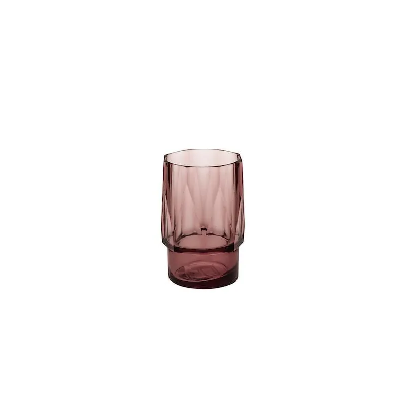 Mah-jong - Photophore en verre rose levant