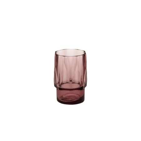 Mah-jong - Photophore en verre rose levant