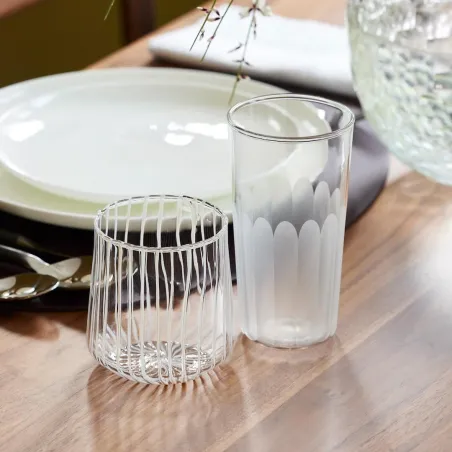 Maru - Verre haut gravé à la pointe de diamant transparent