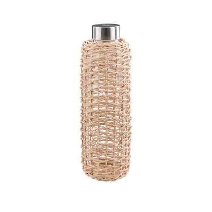 Rio - Gourde en verre borosilicate, rotin naturel, inox