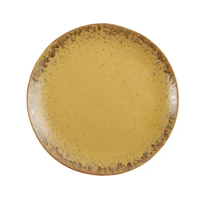 Sable - Assiette D27 plate en porcelaine ocre