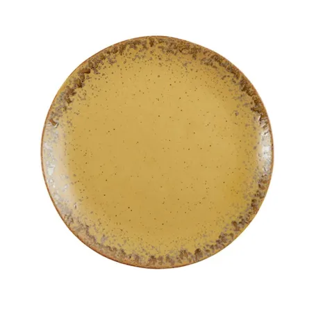 Sable - Assiette D27 plate en porcelaine ocre