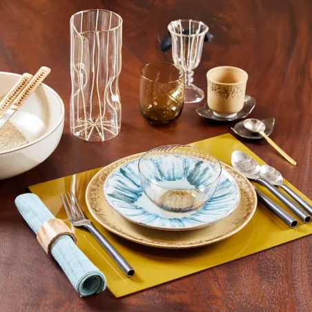 Sable - Assiette D27 plate en porcelaine ocre