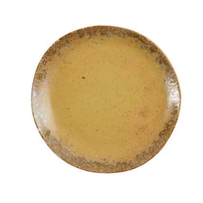 Sable - Assiette D20,5 à dessert en porcelaine ocre