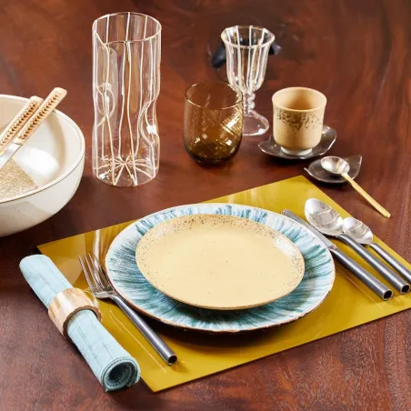 Sable - Assiette D20,5 à dessert en porcelaine ocre