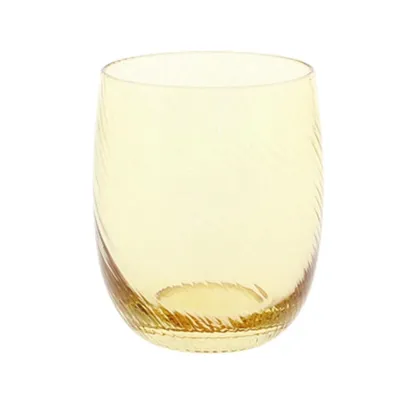 Spirale - Verre soufflé à la bouche miel