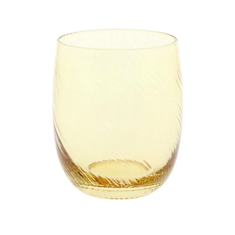 Spirale - Verre soufflé à la bouche miel
