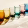 Spirale - Verre soufflé à la bouche miel