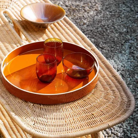 Spirale - Bol ambre D13 en verre soufflé bouche