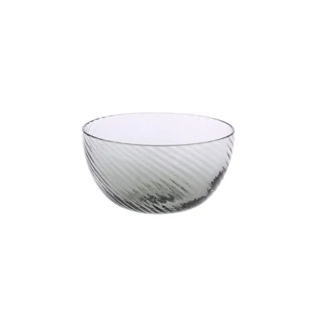 Spirale - Bol gris smoke D13 en verre soufflé bouche