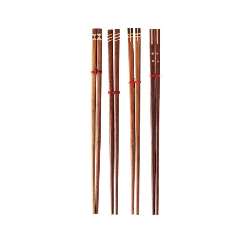 Tatami - Set de quatre paires de baguettes en bois naturel