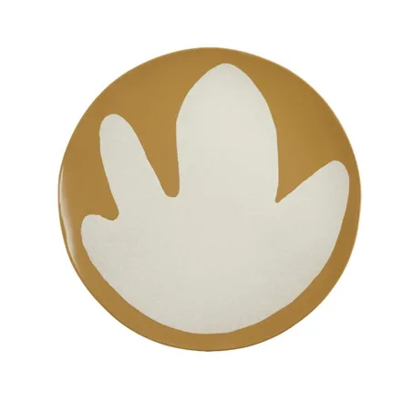 Yuan - Assiette plate avec motif en émail tabac craie