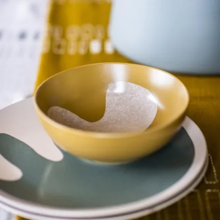 Yuan - Bol avec motif en émail tabac craie