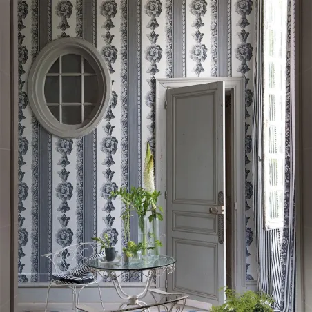 Papier peint - Designers Guild Palazzetto - Charcoal | Susty