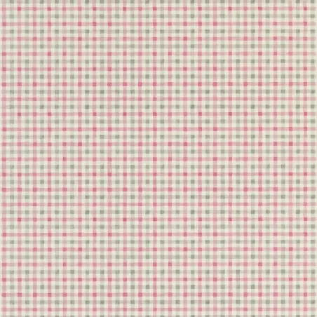 Papier peint - Designers Guild Willow Check - Peony | Susty