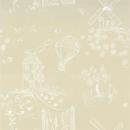 Papier peint - Designers Guild Meadowsweet - Ecru | Susty