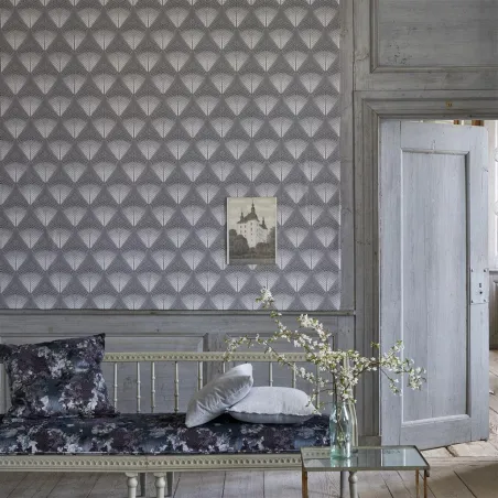 Papier peint - Designers Guild Veren Graphite | Susty