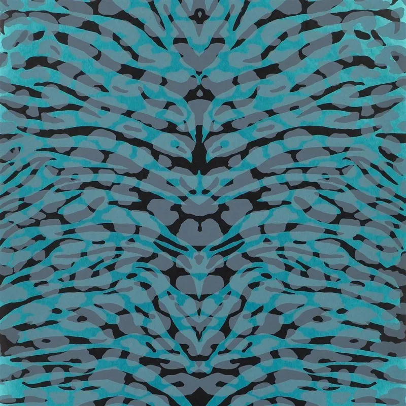 Papier peint - Designers Guild Pantigre - Turquoise Wallpaper | Susty