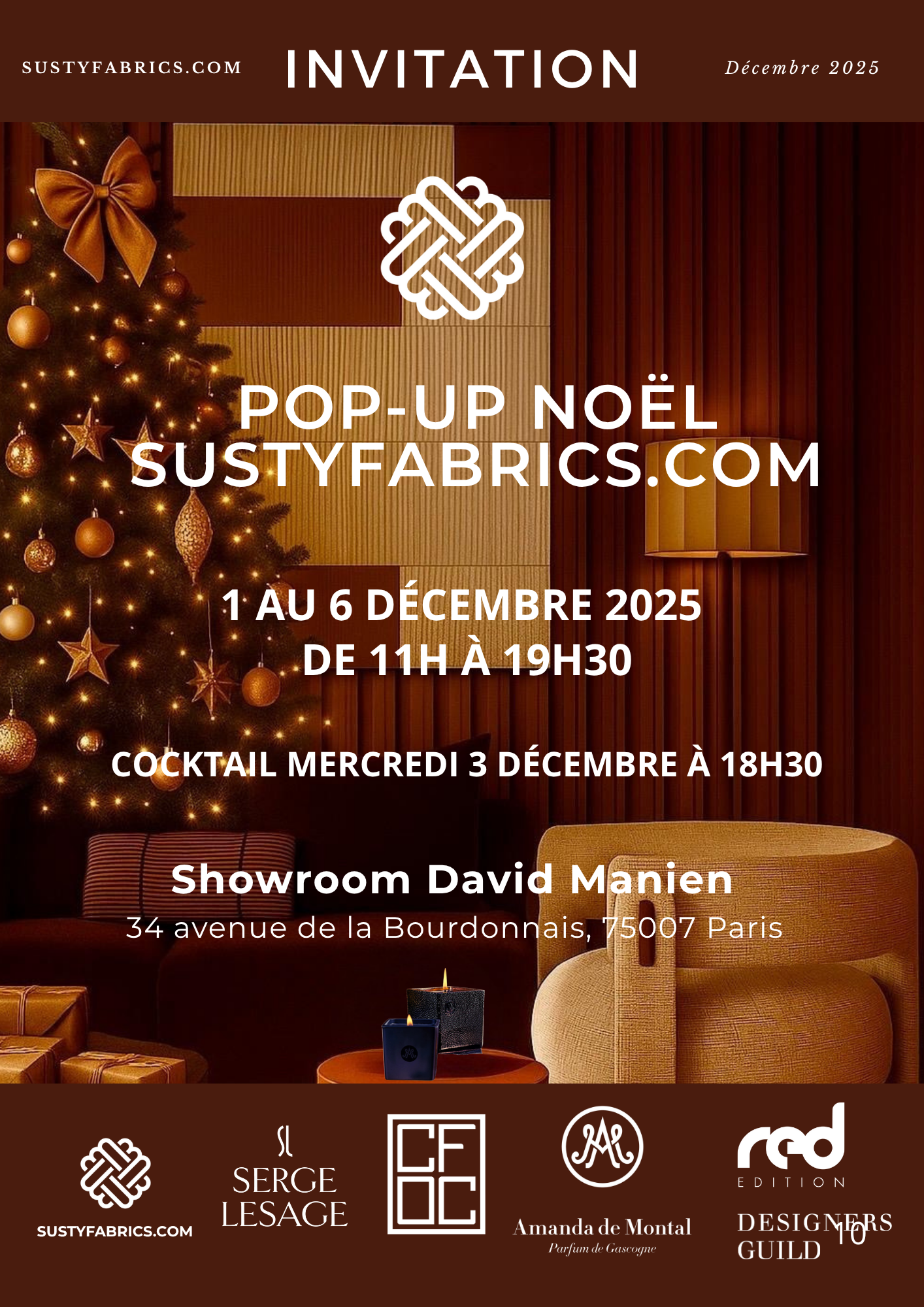 Pop-up de Noël circulaire : SUSTY Fabrics réunit artisans et maisons d’exception à Paris (1–6 décembre 2025)